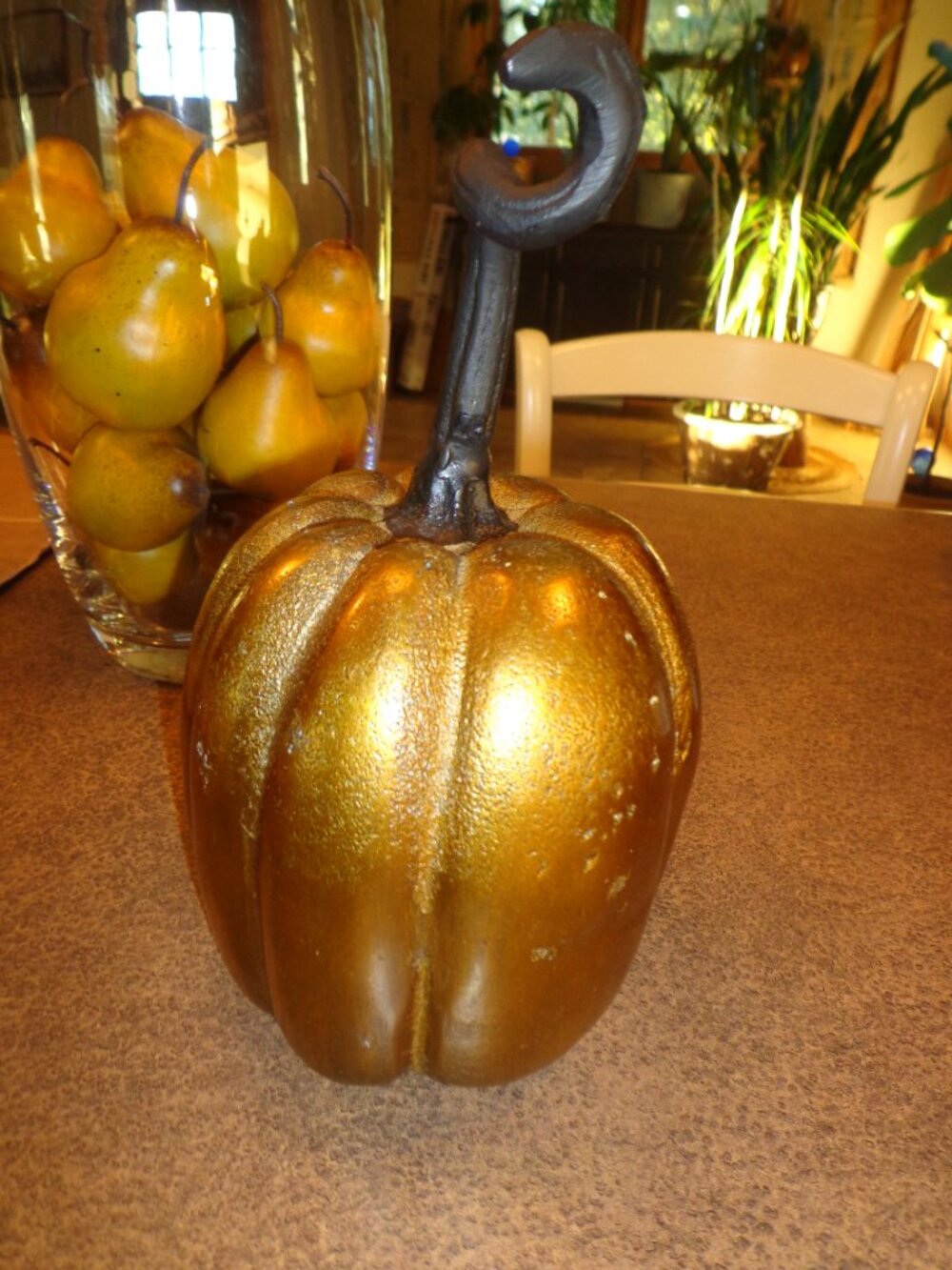 Totum Cast Aluminum Pumpkin Bronze Large, 10.75 in. H
